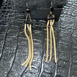 Vintage long onyx earrings